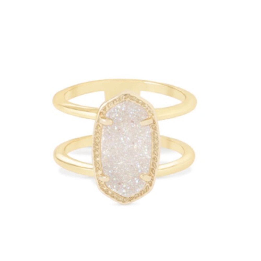 NWT Kendra Scott Elyse gold ring iridescent gem